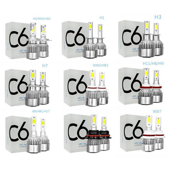 car headlights c6 led headlight aviation aluminum ip68 protection level light cob source
car headlights c6 led headlight aviation aluminum ip68 protection level light cob source