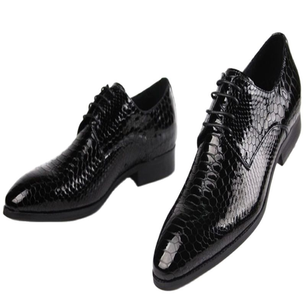men's leather shoes, british pointed toe, patent snake print, wedding formal black laces dress shoes
men's leather shoes, british pointed toe, patent snake print, wedding formal black laces dress shoes