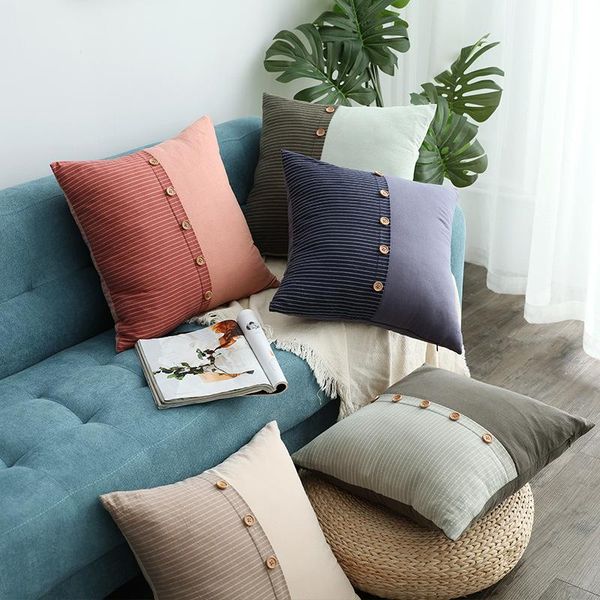 cushion/decorative pillow 45x45cm button cushion cover stripe stitching throw case cotton linen pillowcase 30x50cm sofa drop
cushion/decorative pillow 45x45cm button cushion cover stripe stitching throw case cotton linen pillowcase 30x50cm sofa drop