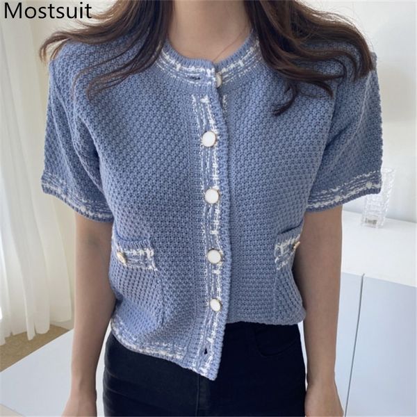 summer vintage knitted cardigan women short sleeve pockets o-neck sweater jumpers korean elegant ladies 210514, White
summer vintage knitted cardigan women short sleeve pockets o-neck sweater jumpers korean elegant ladies 210514, White