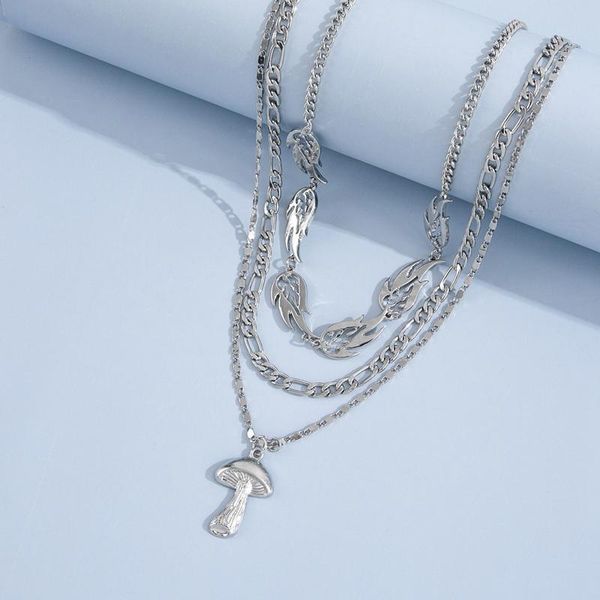 pendant necklaces fashionable personality hip hop chain necklace hollow flame pattern mushroom clavicle, Silver
pendant necklaces fashionable personality hip hop chain necklace hollow flame pattern mushroom clavicle, Silver