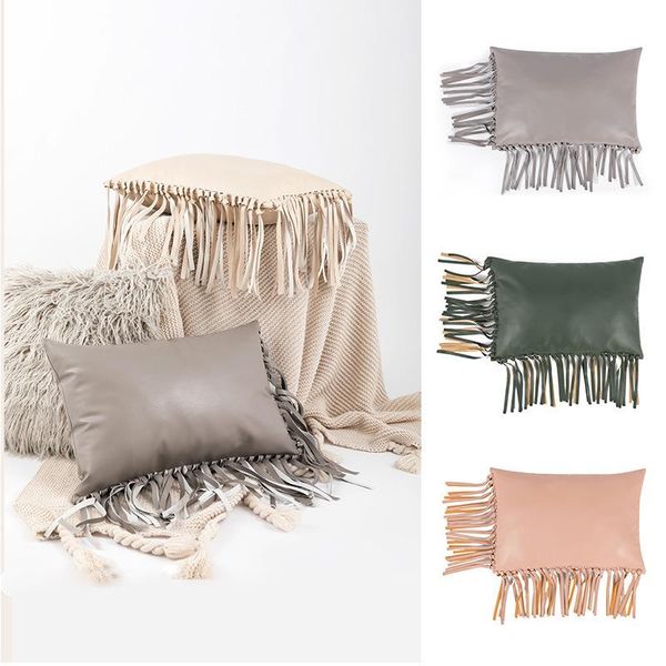 cushion/decorative pillow handmade tassels cushion cover pu leather pink brown grey rectangle 35x50 home decoration nordic pillows decor
cushion/decorative pillow handmade tassels cushion cover pu leather pink brown grey rectangle 35x50 home decoration nordic pillows decor