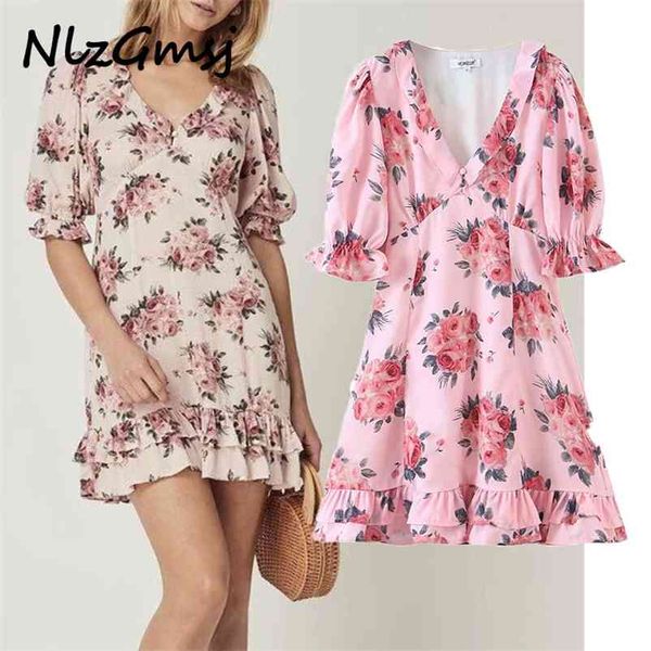 dres vintage v neck mini streetwear pink floral print ruffles es cute summer vestidos 210628, Black;gray
dres vintage v neck mini streetwear pink floral print ruffles es cute summer vestidos 210628, Black;gray