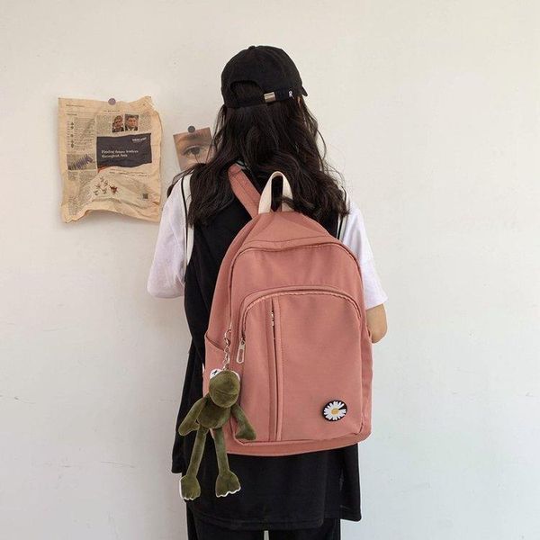 backpack campus simple versatile male and female students schoolbag large capacity solid color travel bag
backpack campus simple versatile male and female students schoolbag large capacity solid color travel bag