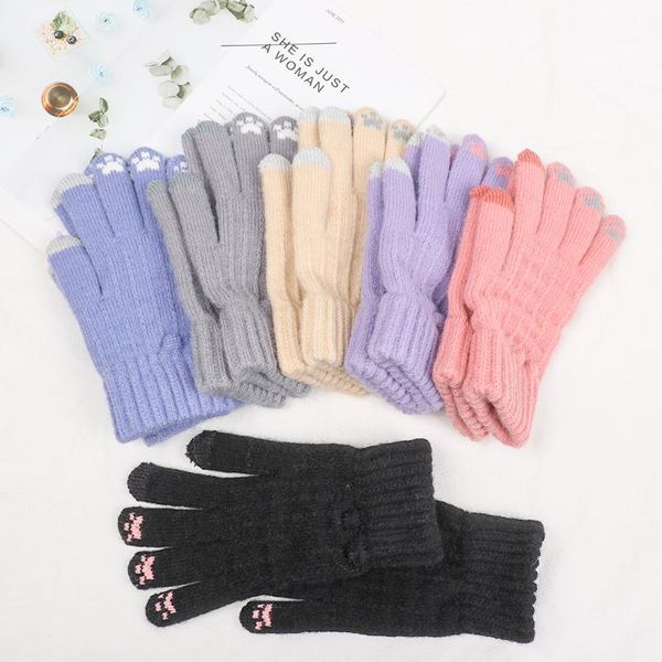 five fingers gloves fashion cartoon cat winter thickened warm knitted for girls full finger touch screen soft stretch, Blue;gray
five fingers gloves fashion cartoon cat winter thickened warm knitted for girls full finger touch screen soft stretch, Blue;gray