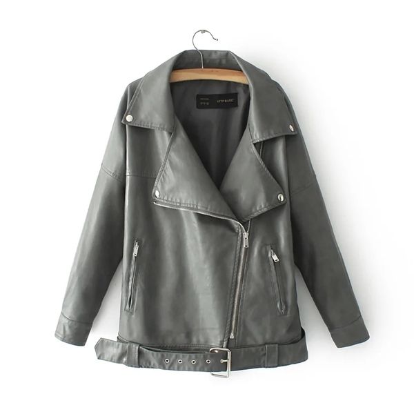 cool women gray coats autumn fashion pocket pu jackets moto style long female jacket sashes girls leather coat 210427, Black
cool women gray coats autumn fashion pocket pu jackets moto style long female jacket sashes girls leather coat 210427, Black