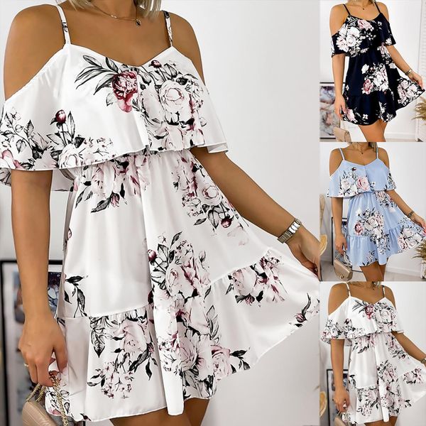 casual summer plus size women dresses print ruffle blouse short sleeve sling loose vestido de mujer, Black;gray
casual summer plus size women dresses print ruffle blouse short sleeve sling loose vestido de mujer, Black;gray