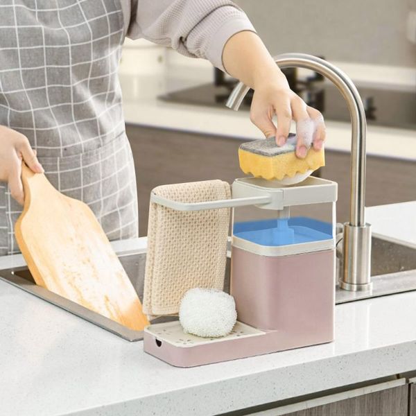 soap pump dispenser with sponge holder cleaning liquid container press organizer kitchen cleaner tools storage & organization
soap pump dispenser with sponge holder cleaning liquid container press organizer kitchen cleaner tools storage & organization