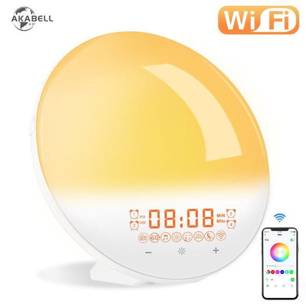 other clocks & accessories akabell wifi smart wake up light alarm clock with app control 7 colors snooze fm radio digital for alexa google h
other clocks & accessories akabell wifi smart wake up light alarm clock with app control 7 colors snooze fm radio digital for alexa google h
