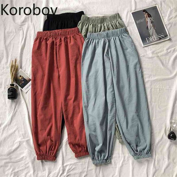 korobov japanese new loose casual women trousers summer chic wide leg pants harajuku solid female joggers 210430, Black;white
korobov japanese new loose casual women trousers summer chic wide leg pants harajuku solid female joggers 210430, Black;white
