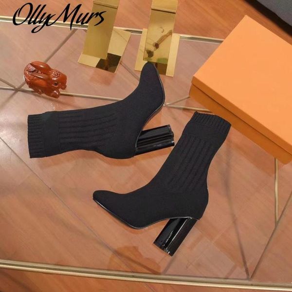 boots ollymurs sock lady embroidery elastic fabric knee high women luxury designer heel zapatos mujer, Black
boots ollymurs sock lady embroidery elastic fabric knee high women luxury designer heel zapatos mujer, Black