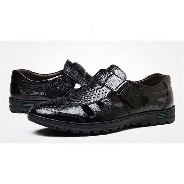 sandals mens genuine leather men cut outs summer cowhide sandal big size casual shoes zy273, Black
sandals mens genuine leather men cut outs summer cowhide sandal big size casual shoes zy273, Black