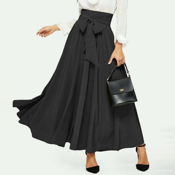 skirts vonda women a-line summer high waist pleated belted party long ladies streetwears de mujer s-, Black
skirts vonda women a-line summer high waist pleated belted party long ladies streetwears de mujer s-, Black