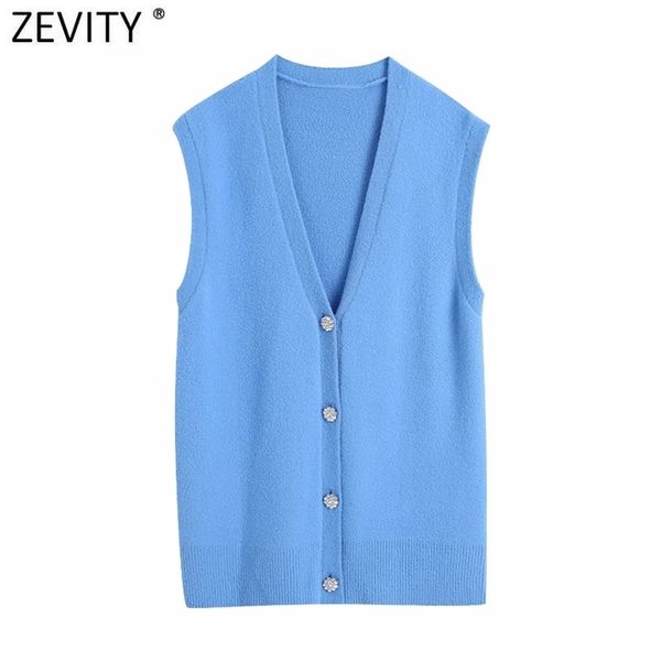 zevity women fashion v neck solid diamond buttons soft knitting sweater female sleeveless casual vest chic cardigans s648 210812, White;black
zevity women fashion v neck solid diamond buttons soft knitting sweater female sleeveless casual vest chic cardigans s648 210812, White;black