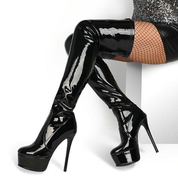 boots 15cm super high heel over the knee women fashion platform nightclub autumn winter slip on round toe thigh, Black
boots 15cm super high heel over the knee women fashion platform nightclub autumn winter slip on round toe thigh, Black