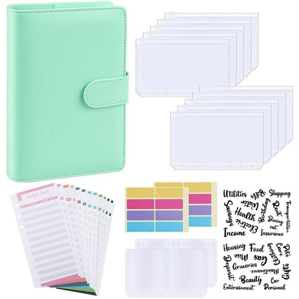 gift wrap budget binder, a6 pu leather notebook planner organizer refillable 6 ring binder cover letter sticker labels
gift wrap budget binder, a6 pu leather notebook planner organizer refillable 6 ring binder cover letter sticker labels