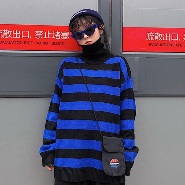 women's sweaters 2021 autumn winter harajuku color stripe knitted sweater same lazy breeze loose oversize male female style trend cc239, White;black
women's sweaters 2021 autumn winter harajuku color stripe knitted sweater same lazy breeze loose oversize male female style trend cc239, White;black