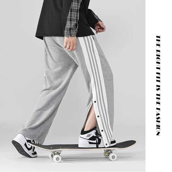 men's pants 2021 high street striped plush cloth breasted loose straight cropped autumn and winter trousers, Black
men's pants 2021 high street striped plush cloth breasted loose straight cropped autumn and winter trousers, Black