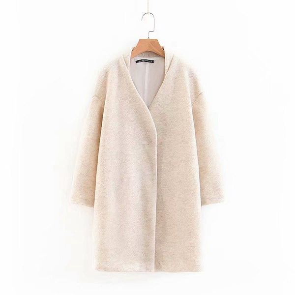 fashion winter woolen overcoats solid color tempearment v neck wool blends coat female covered button street xz2619 women's blouses & s, White
fashion winter woolen overcoats solid color tempearment v neck wool blends coat female covered button street xz2619 women's blouses & s, White
