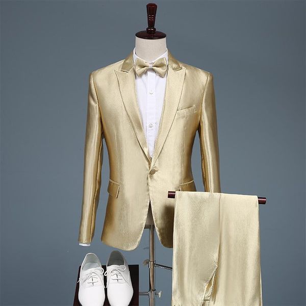 men's suits & blazers men autumn wedding party gold two pieces jacket trousers set large size male blazer coat pants vest fashion slim, White;black
men's suits & blazers men autumn wedding party gold two pieces jacket trousers set large size male blazer coat pants vest fashion slim, White;black