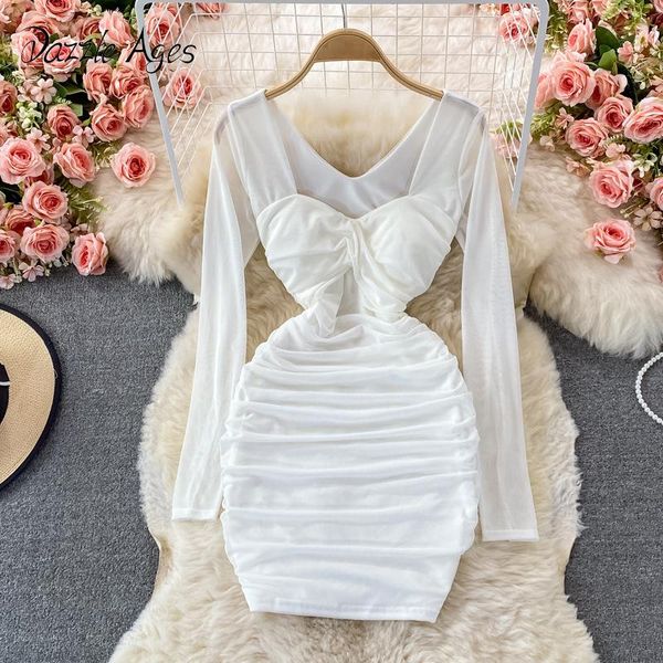 casual dresses dazzle ages fashion dress woman elegant elastic ruched tulle wrap slim v neck solid streetwear female clothes, Black;gray
casual dresses dazzle ages fashion dress woman elegant elastic ruched tulle wrap slim v neck solid streetwear female clothes, Black;gray