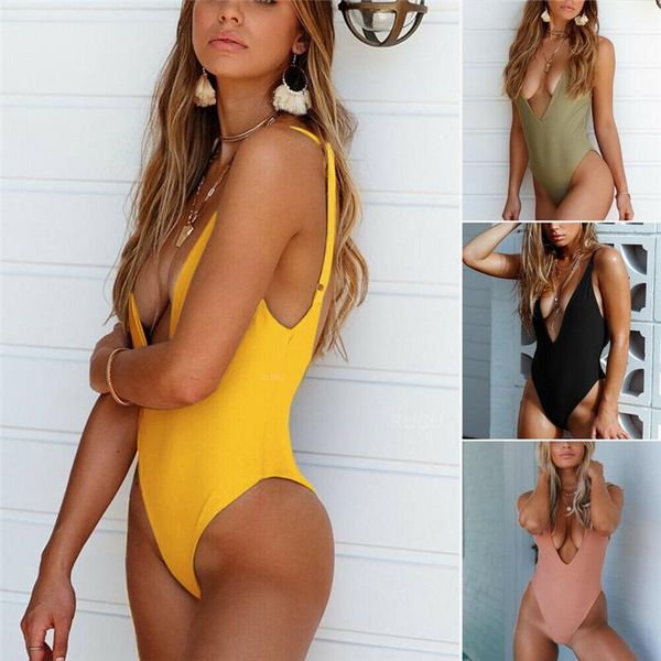 ladies one-piece bikini deep v-neck swimsuit women's push up monokini swimwear bathing suit solid color suits
ladies one-piece bikini deep v-neck swimsuit women's push up monokini swimwear bathing suit solid color suits
