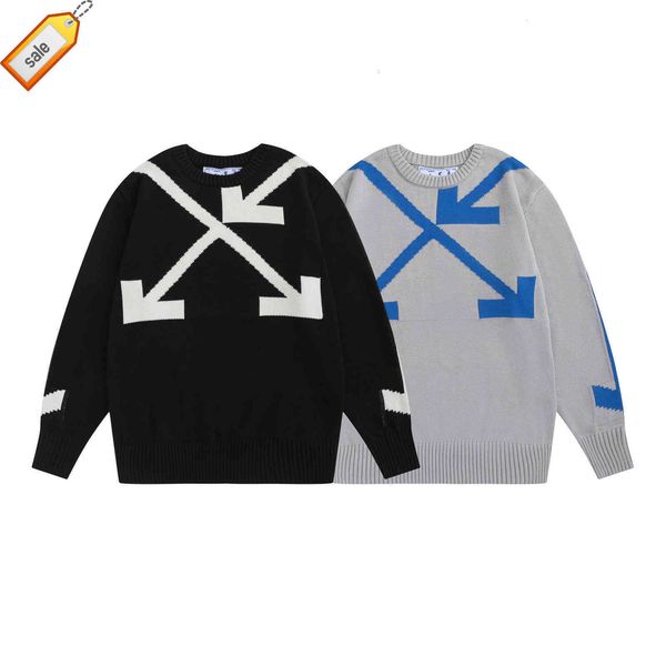 off 2021 winter autumn new cross shoulder arrow pattern round neck knitted sweater men's and women's cross batch, White;black
off 2021 winter autumn new cross shoulder arrow pattern round neck knitted sweater men's and women's cross batch, White;black