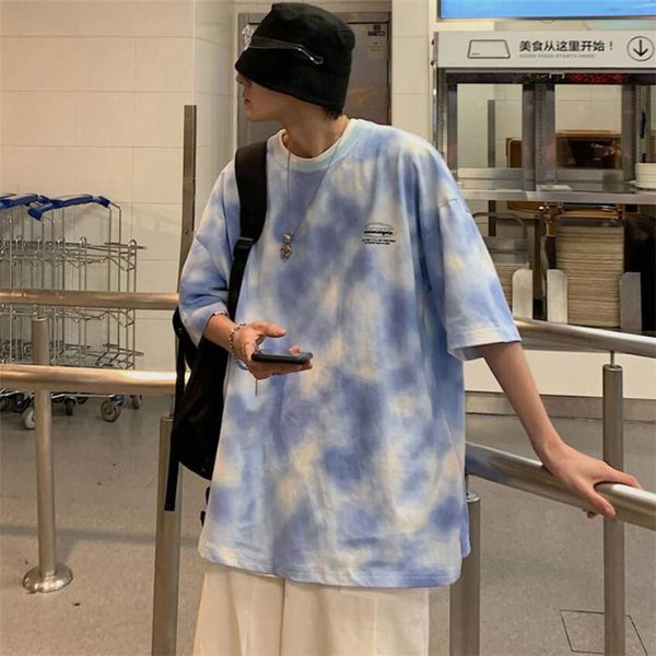 men's casual short sleeve tshirt harajuku style tie-dye oversized t-shirt young loose couples half t-shirts, White;black
men's casual short sleeve tshirt harajuku style tie-dye oversized t-shirt young loose couples half t-shirts, White;black