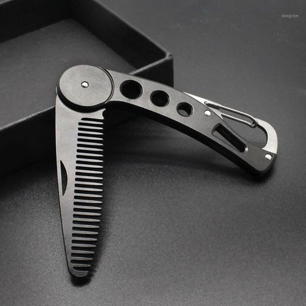 bellylady steel folding comb anti static beard mustache hairdressing styling for men1, Silver
