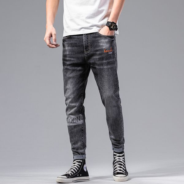 product 2021 washed cotton micro elastic black slim casual youth middle waist jeans pants men, Blue
product 2021 washed cotton micro elastic black slim casual youth middle waist jeans pants men, Blue