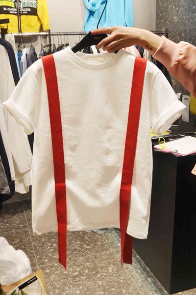 summer new short-sleeved ribbon o neck t-shirt women's fashion casual 210421, White
summer new short-sleeved ribbon o neck t-shirt women's fashion casual 210421, White