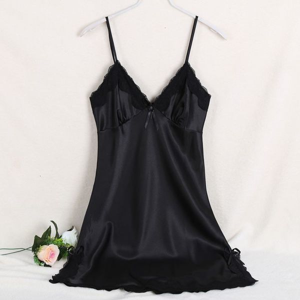 women's sleepwear ladies silk satin night dress sling sleeveless v-neck nightgown lace for women fyye, Black;red
women's sleepwear ladies silk satin night dress sling sleeveless v-neck nightgown lace for women fyye, Black;red