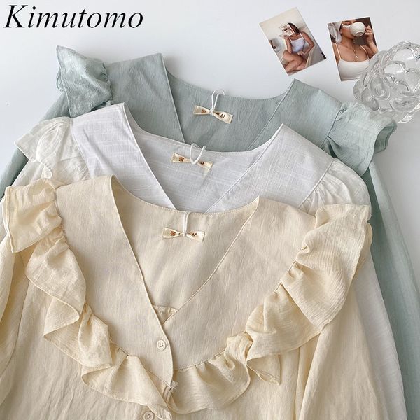 kimutomo gentle blouse spring women clothing korean style female v-neck long sleeve single breasted shirt elegant 210521, White
kimutomo gentle blouse spring women clothing korean style female v-neck long sleeve single breasted shirt elegant 210521, White
