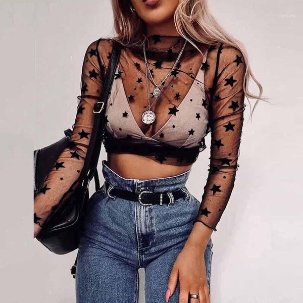 women's blouses & shirts see through blouse women mesh full sleeve black pentagram printed fashion cover up underwear chic clubwear lad, White
women's blouses & shirts see through blouse women mesh full sleeve black pentagram printed fashion cover up underwear chic clubwear lad, White