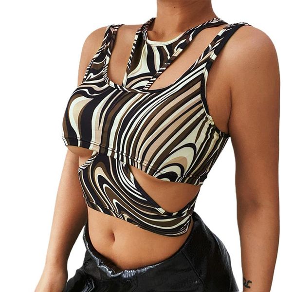 women's tanks & camis women clothes, brown wavy printed pattern sleeveless crop and vest, s/ / l, White
women's tanks & camis women clothes, brown wavy printed pattern sleeveless crop and vest, s/ / l, White