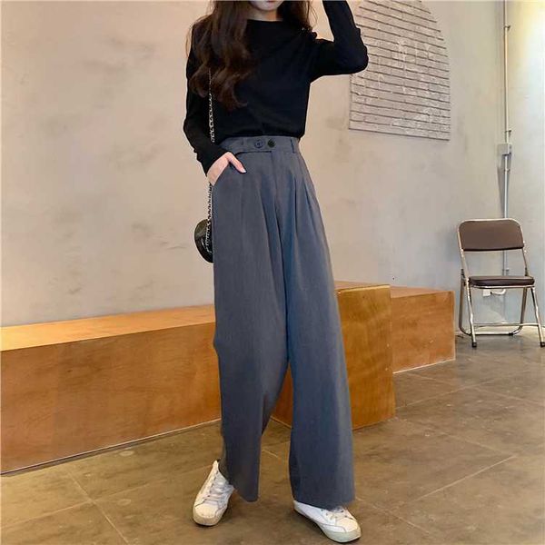 women's pants & capris high waist wide leg trousers autumn korean version ins thin straight casual woman eunp, Black;white
women's pants & capris high waist wide leg trousers autumn korean version ins thin straight casual woman eunp, Black;white