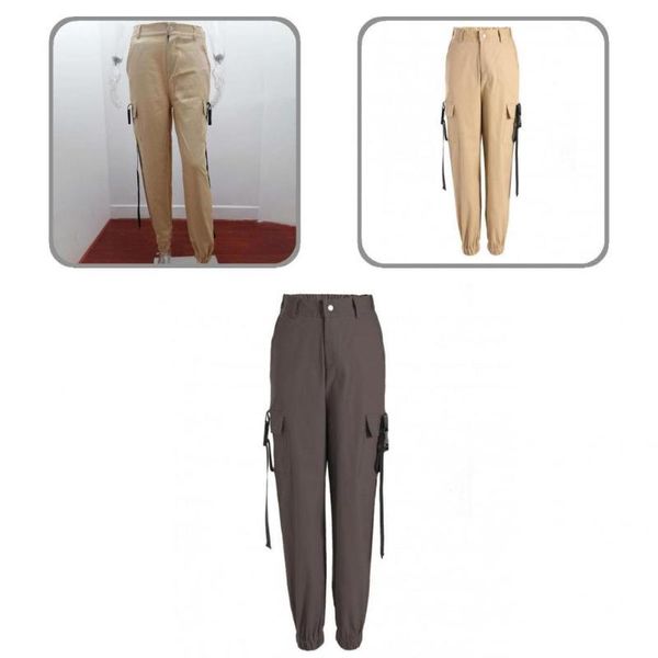 women's pants & capris fabulous lady cargo solid color multi pockets button women harem, Black;white
women's pants & capris fabulous lady cargo solid color multi pockets button women harem, Black;white