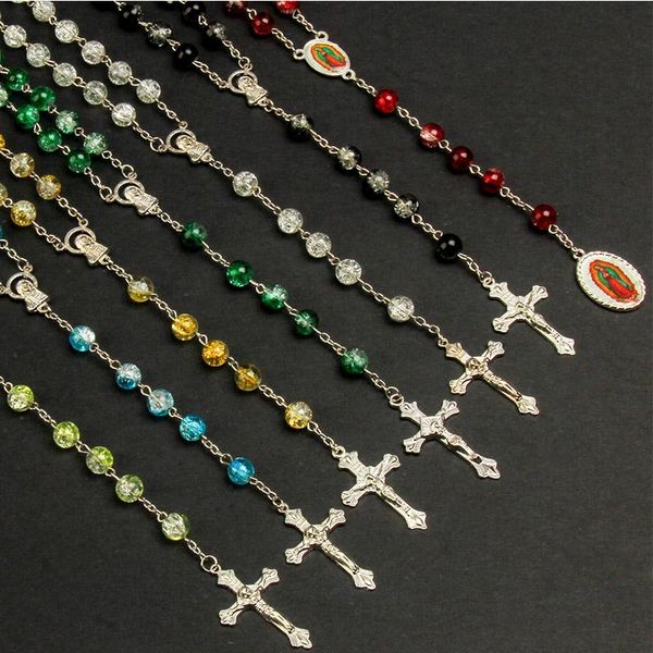 8mm classic handmade beaded glass crystal beads long chain necklace christ jesus st. benedict cross 30 pieces pendant necklaces, Silver
8mm classic handmade beaded glass crystal beads long chain necklace christ jesus st. benedict cross 30 pieces pendant necklaces, Silver