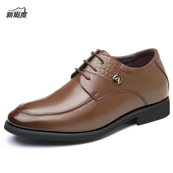 dress shoes height increasing 6cm genuine leather men's derby with invisible elevator insole for wedding party wear, Black
dress shoes height increasing 6cm genuine leather men's derby with invisible elevator insole for wedding party wear, Black