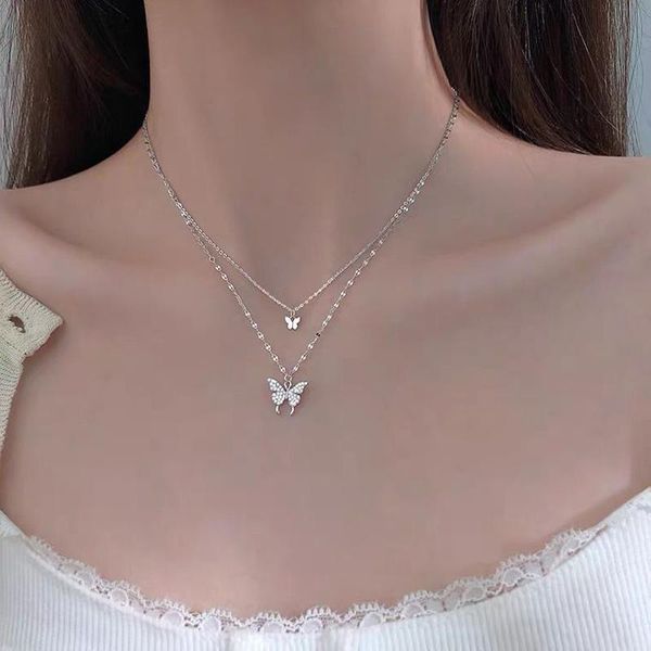 flash butterfly double-layer necklace female simple design sense niche temperament net red ins cold wind clavicle chain gift pendant necklac, Silver
flash butterfly double-layer necklace female simple design sense niche temperament net red ins cold wind clavicle chain gift pendant necklac, Silver