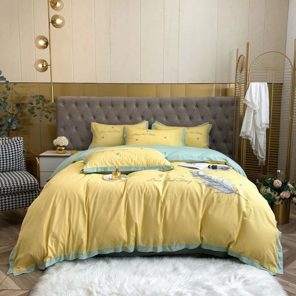 bedding sets luxury pink yellow splicing 600tc egyptian cotton set feather embroidery duvet cover flat/fitted sheet pillowcases
bedding sets luxury pink yellow splicing 600tc egyptian cotton set feather embroidery duvet cover flat/fitted sheet pillowcases