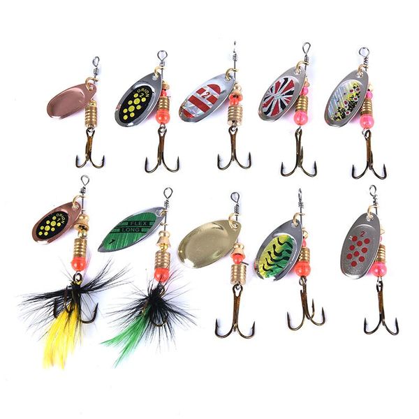 10pcs fishing lures spoon spinner bait wobbler metal baits spinnerbait artificial lure for hooks
10pcs fishing lures spoon spinner bait wobbler metal baits spinnerbait artificial lure for hooks
