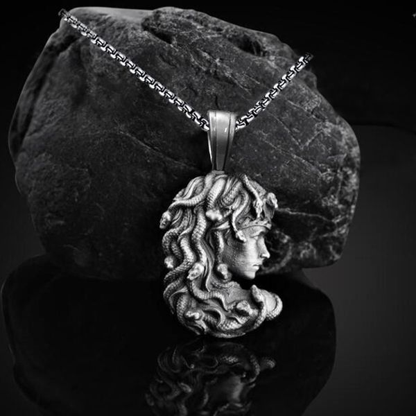 greek mythology snake hair medusa retro necklace nordic tag long pendant with 60cm titanium steel sweater chain, Silver
greek mythology snake hair medusa retro necklace nordic tag long pendant with 60cm titanium steel sweater chain, Silver