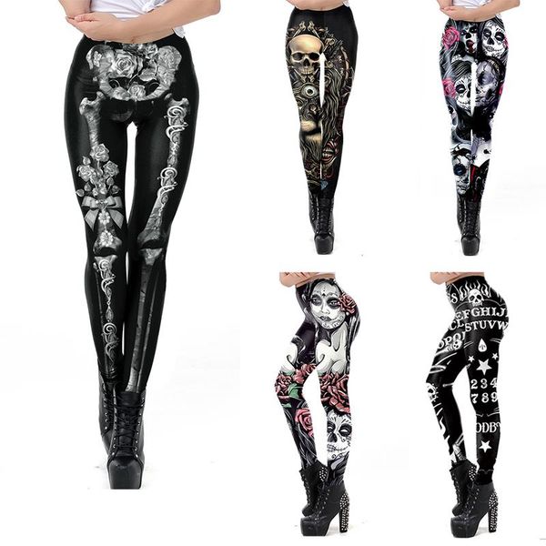 women's leggings women legging skull bone printing fitness leggins fashion slim high waist woman pants halloween rose, Black
women's leggings women legging skull bone printing fitness leggins fashion slim high waist woman pants halloween rose, Black