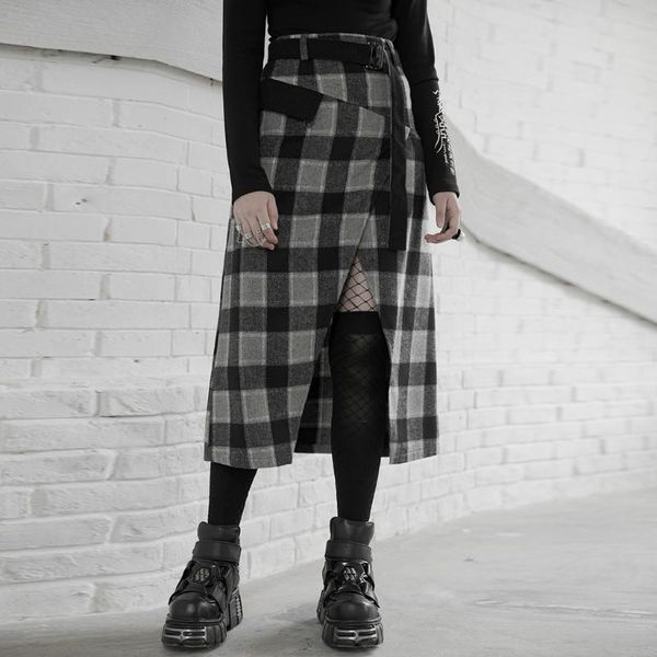 skirts daily casual plaid woolen soft warm girl women's punk style high waist a shape mid-length skirt spring autumn rave, Black
skirts daily casual plaid woolen soft warm girl women's punk style high waist a shape mid-length skirt spring autumn rave, Black