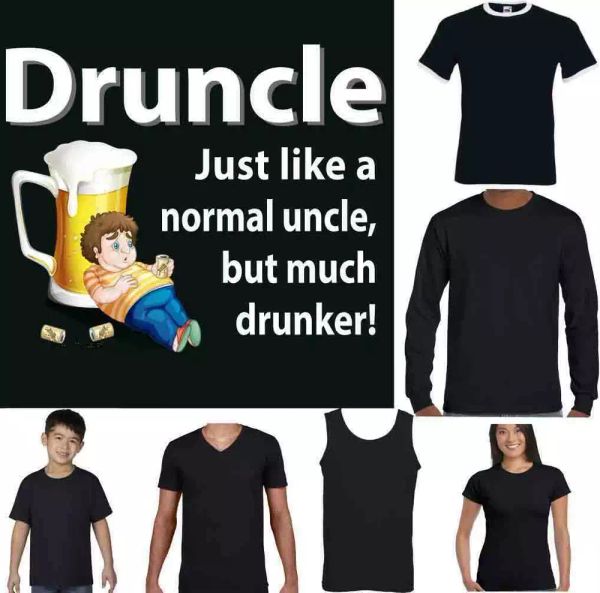 druncle t-shirt mens funny uncle drunk fathers day birthday 30th 40th 50th gift, White;black
druncle t-shirt mens funny uncle drunk fathers day birthday 30th 40th 50th gift, White;black