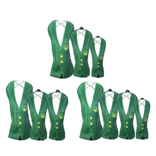 club heads 3pcs/4pcs novelty golf wood headcover pu green drivers covers utility head cover fleece lining with no. tag
club heads 3pcs/4pcs novelty golf wood headcover pu green drivers covers utility head cover fleece lining with no. tag