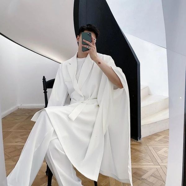 men's wear personality irregular creativity fashionable suit coat for couple black white blazers with belt suits &, White;black
men's wear personality irregular creativity fashionable suit coat for couple black white blazers with belt suits &, White;black