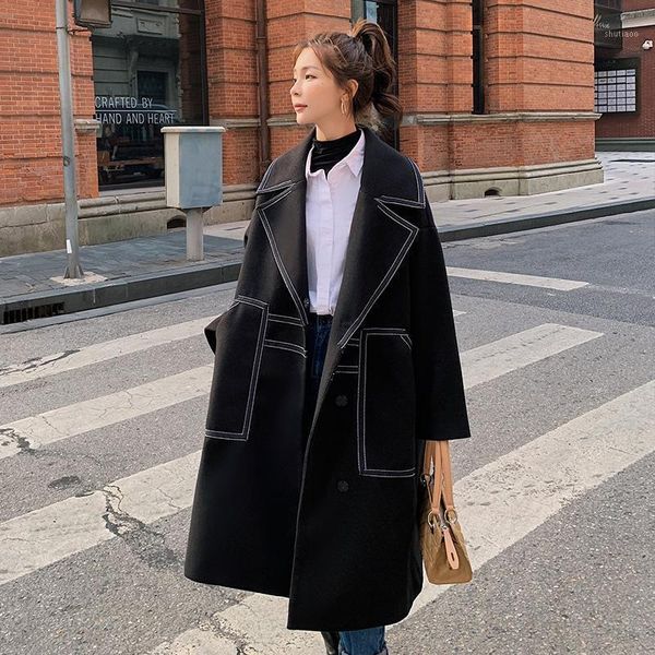 women's wool & blends autumn 2021 winter casual long retro style black woolen coat loose women fashion single-breasted blend jacket
women's wool & blends autumn 2021 winter casual long retro style black woolen coat loose women fashion single-breasted blend jacket