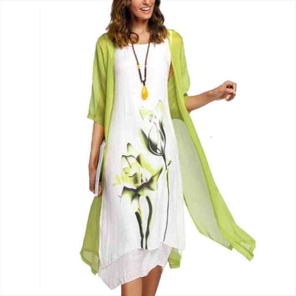 2pcs set vintage flower ink painting women sleeveless kaftan dress with cardigan casual women long female tunic vintage dress, Black;gray
2pcs set vintage flower ink painting women sleeveless kaftan dress with cardigan casual women long female tunic vintage dress, Black;gray
